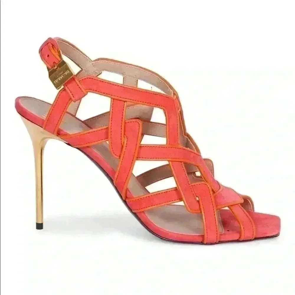 Balmain Urania Suede Sandals - Picture 2 of 16